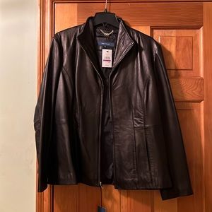 Women’s new, with tags, never worn leather jacket